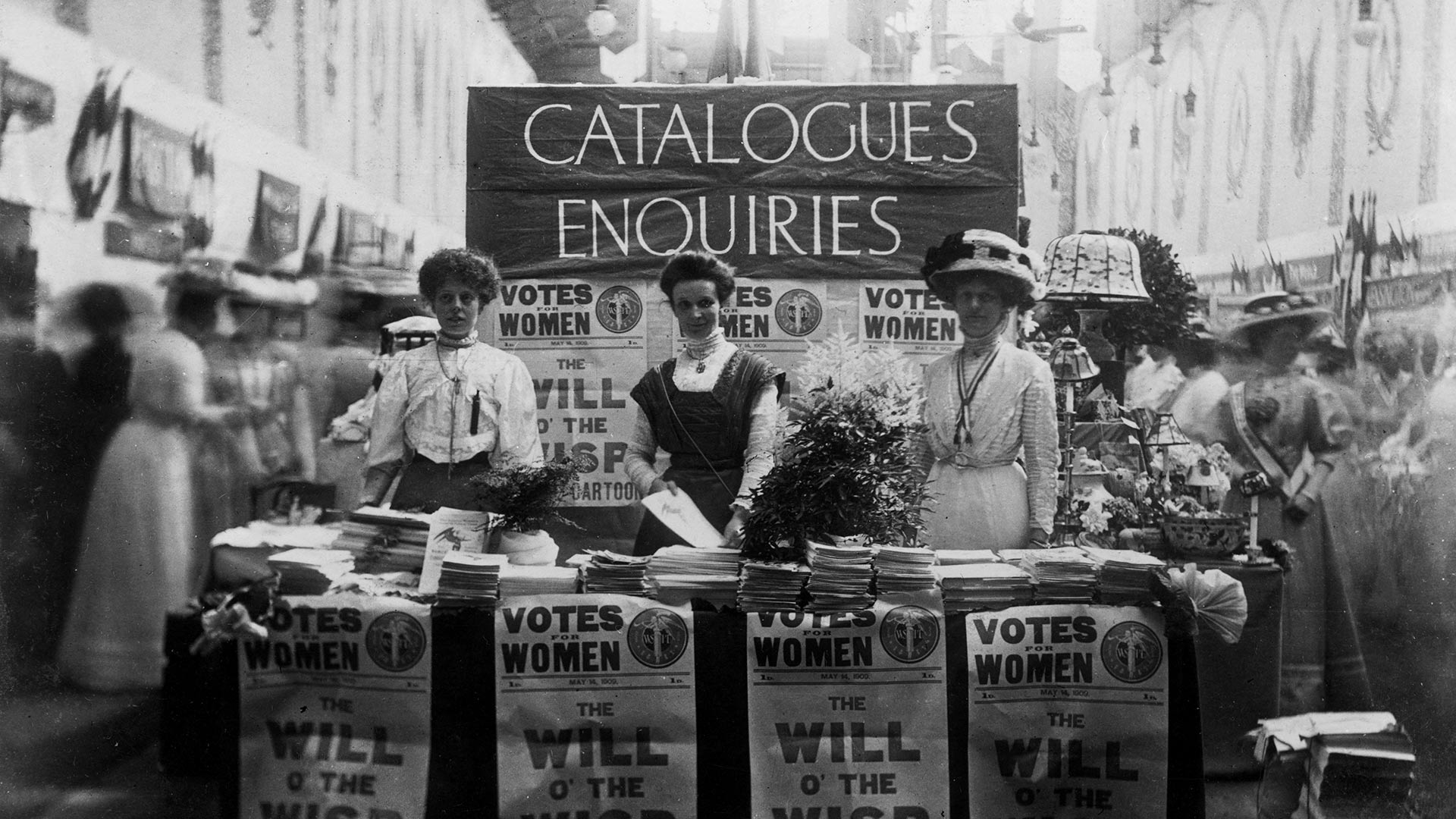 The catalogue and enquiries stall at the Women