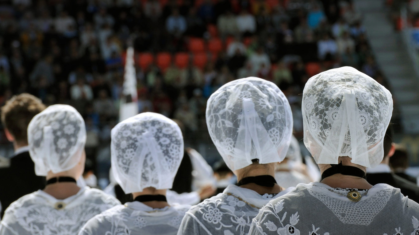 Défilé lors du festival interceltique de Lorient, Morbihan, Bretagne (© Aurora Photos)(Bing France)