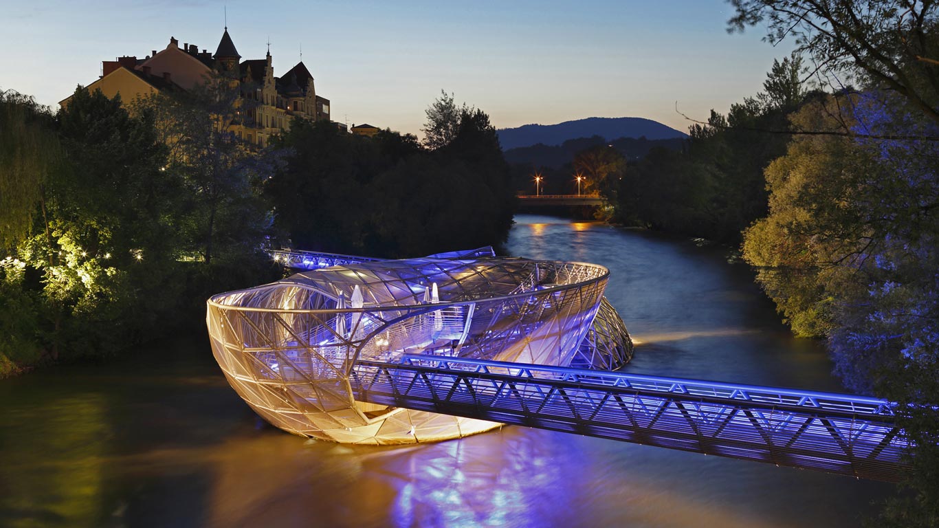 The Murinsel in Graz, Austria (© REX/WestEnd61)(Bing United Kingdom)