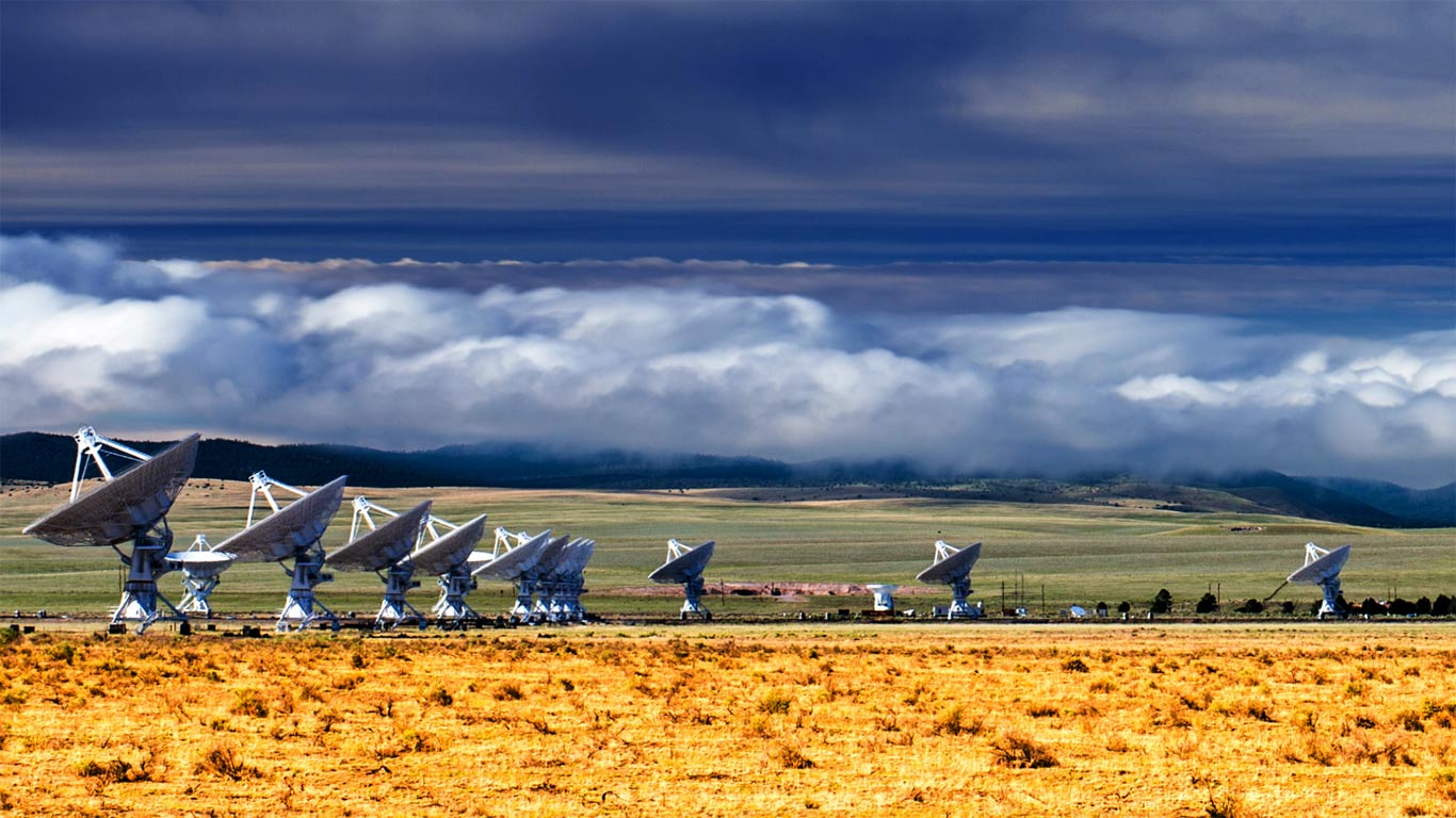 The Karl G. Jansky Very Large Array (VLA) radio telescope, west of Socorro, New Mexico, USA (© Ilya Terentyev/Getty Images)(Bing United Kingdom)