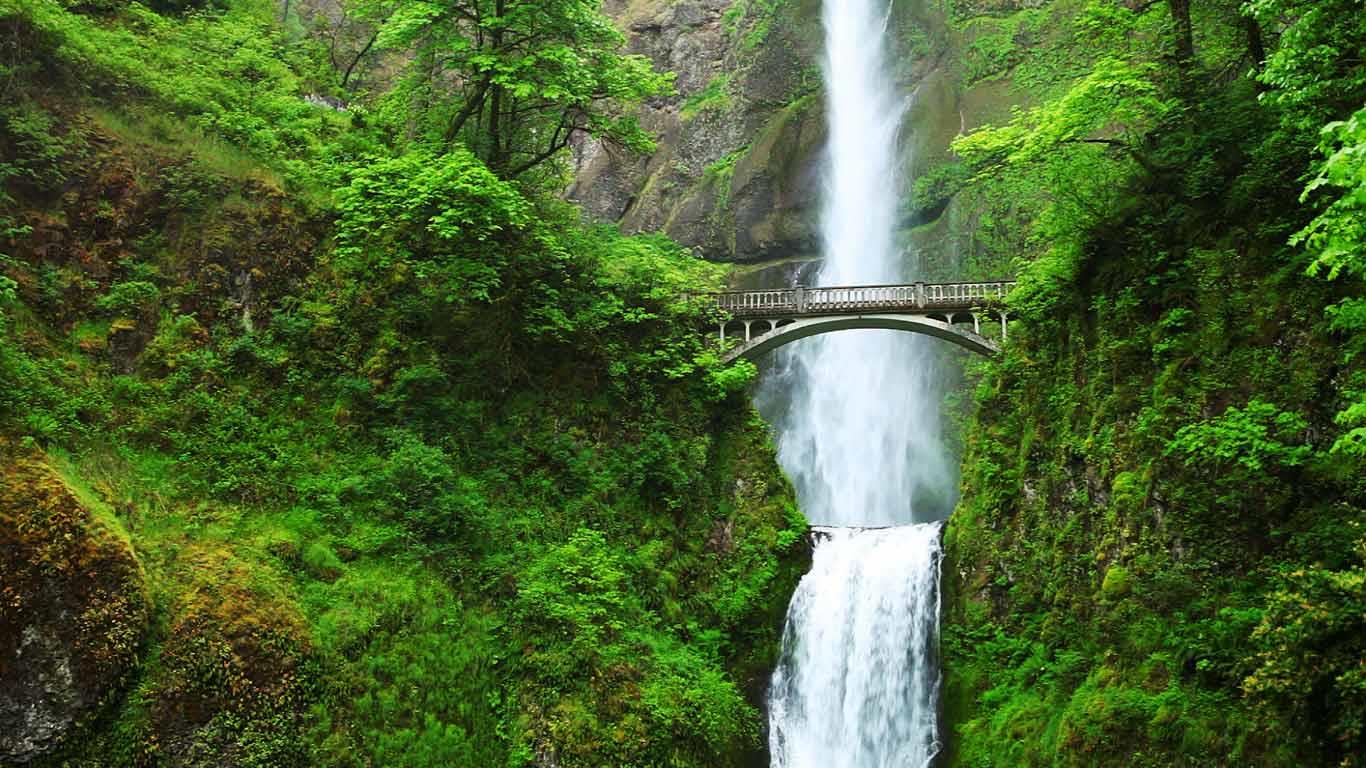 Multnomah Falls and Benson Bridge, Oregon, USA (© Getty Images)(Bing United Kingdom)