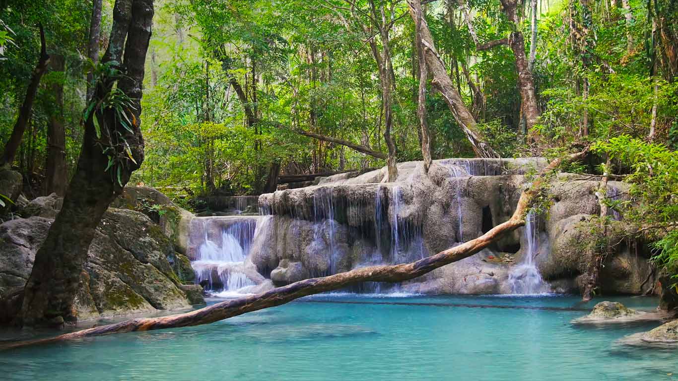 Erawan National Park, Kanchanaburi Province, Thailand (© Banana Republic Images/Shutterstock)(Bing United Kingdom)