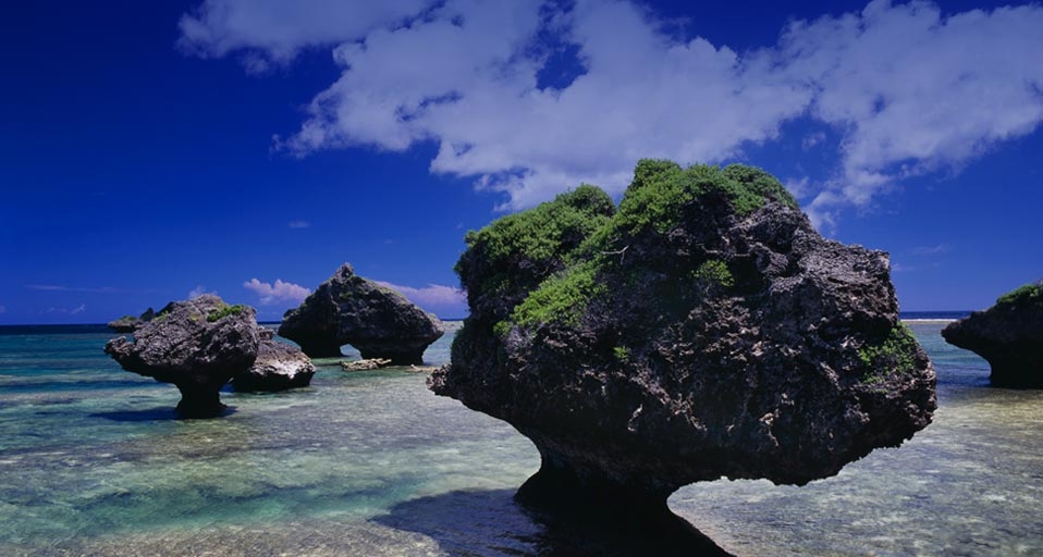 Rocks on Ogami island, Miyakojima, Okinawa, Japan -- Japan Travel Bureau/Photolibrary &copy; (Bing Canada)