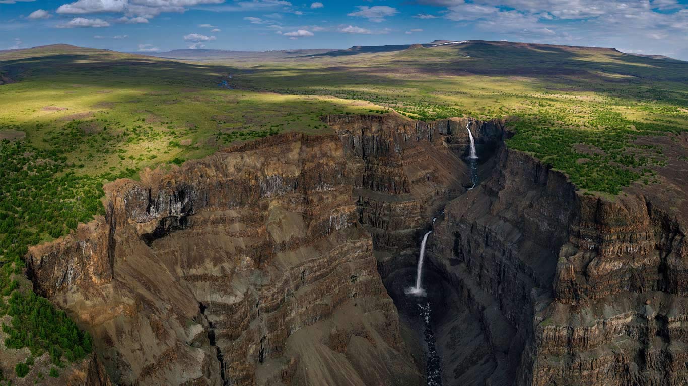 Waterfalls in a canyon of Siberia’s Putorana Plateau, Russia (© Sergey Gorshkov/Minden Pictures)(Bing United Kingdom)