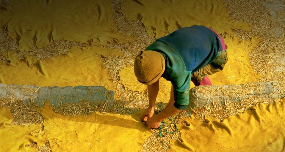 Leather tanning in Morocco -- Frank Lukasseck/Corbis &copy; (Bing Canada)