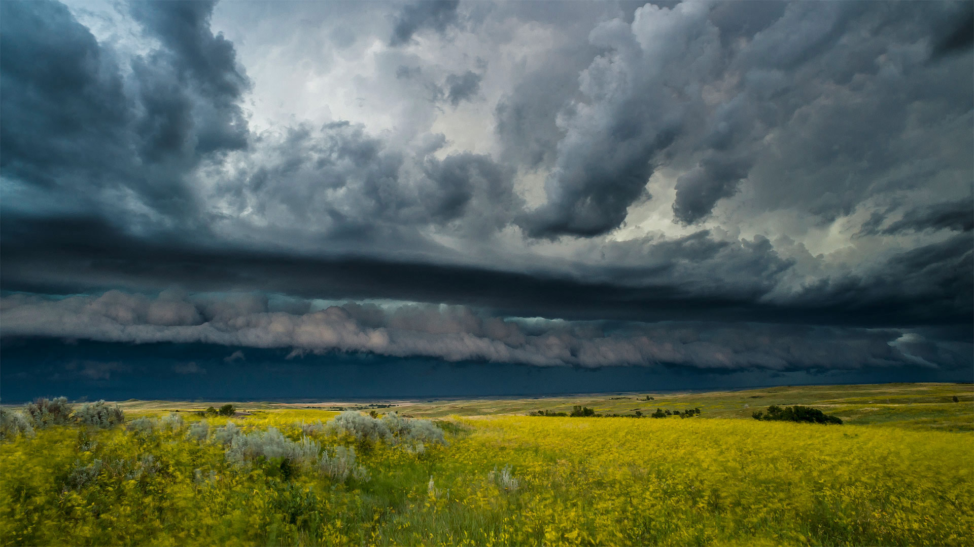 一场雷雨席卷西奥多·罗斯福国家公园，北达科他州 (© Judith Zimmerman/Danita Delimont)(Bing China)