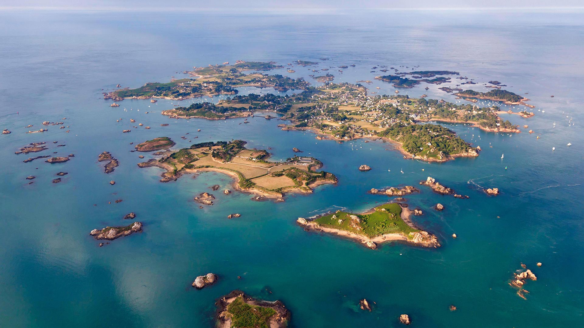 Vue aérienne de l’Île-de-Bréhat, Côtes-d