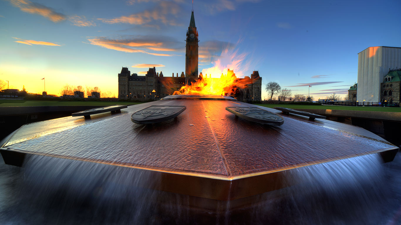 Parliament of Canada with eternal flame in foreground in Ottawa (© Tareq Saifur Rahman)(Bing Canada)