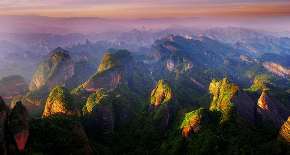 Magnificent sunset over Langshan Mountain, Hunan Province, China -- Tao Images/Photolibrary &copy; (Bing United Kingdom)