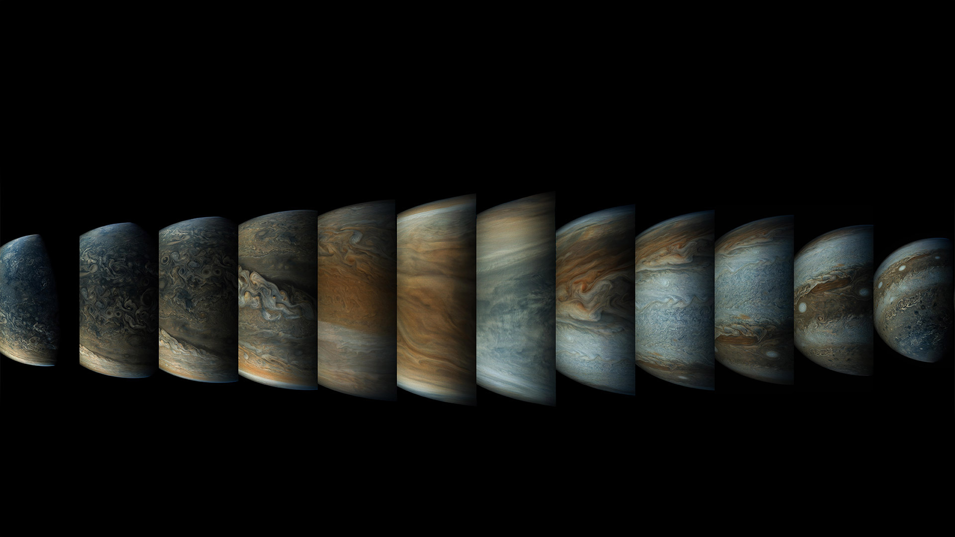 Sequence of enhanced-color images of Jupiter (© Enhanced image by Gerald Eichstädt and Seán Doran, CC BY-NC-SA, based on images provided courtesy of NASA/JPL-Caltech/SwRI/MSSS)(Bing United States)