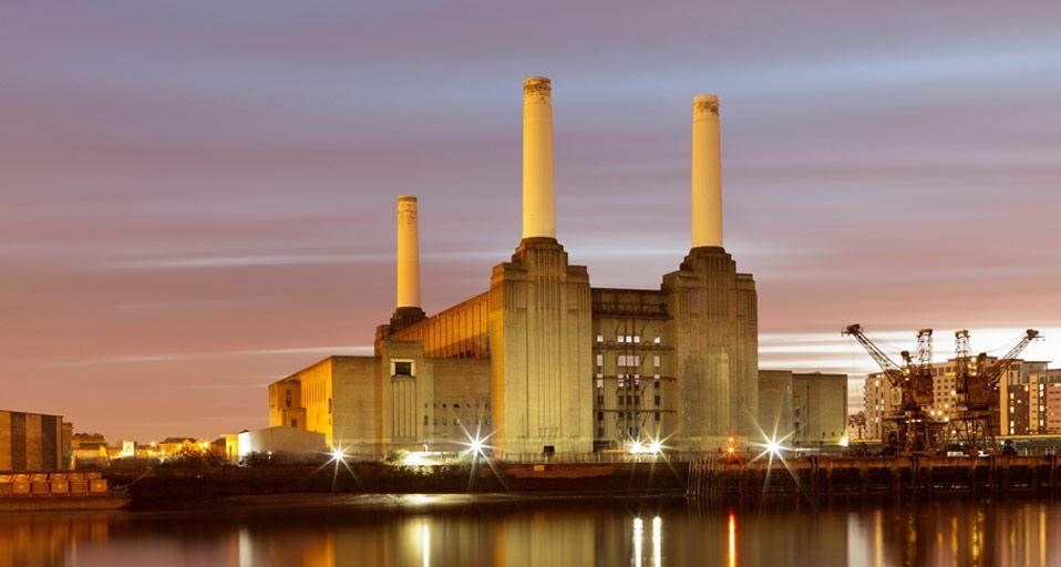 Battersea Power Station, London, lit up at night (© Alex Holland/Corbis) &copy; (Bing United Kingdom)