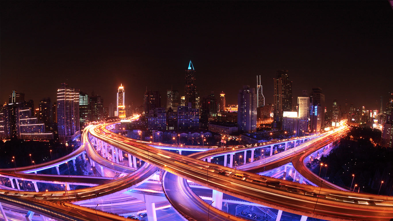Highway overpass, Shanghai, China (© Kevin Lee/Getty Images)(Bing New Zealand)