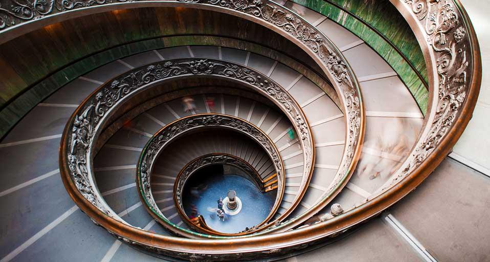 Visitors descending the spiral stairs of the Vatican Museums, Vatican City (© Getty Images)(Bing United Kingdom)