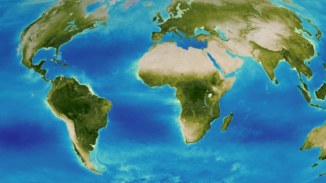 Map of earth created by the Global Inventory Modeling and Mapping Studies (GIMMS) project at NASA’s Goddard Space Flight Center (© NASA)(Bing United Kingdom)