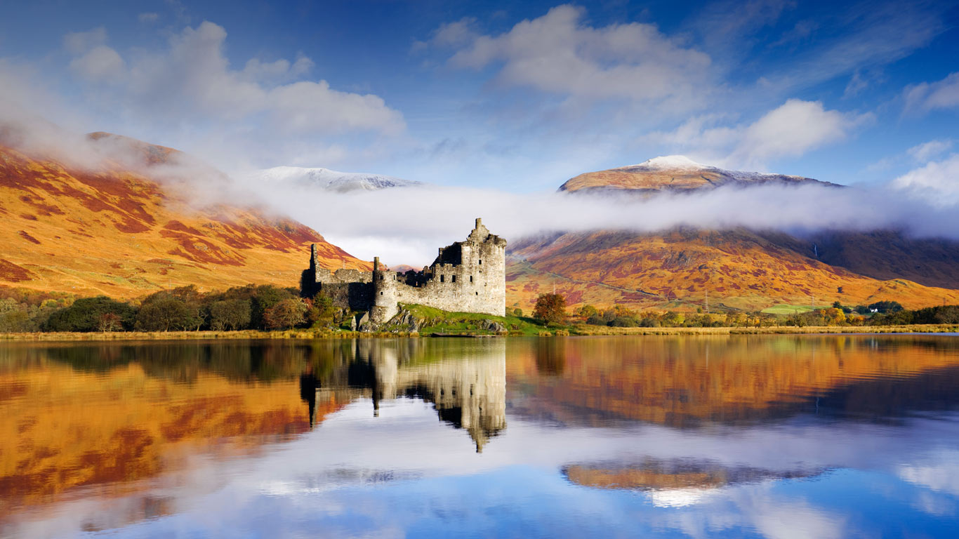 Kilchurn Castle on Loch Awe in Argyll and Bute, Scotland (© Derek Croucher/Alamy)(Bing United Kingdom)