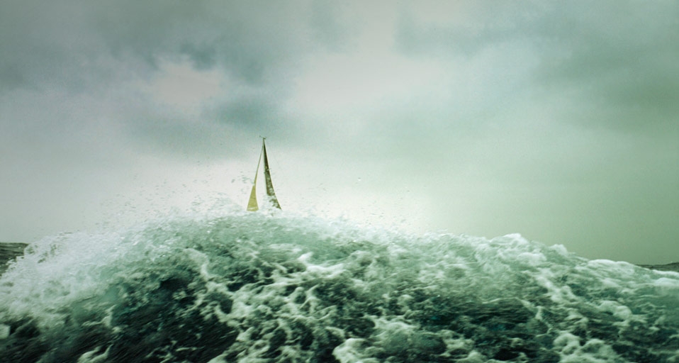 On board a yacht during the Sydney to Hobart yacht race in 2002 (© Christophe Mauney/Aurora Photos) &copy; (Bing Australia)