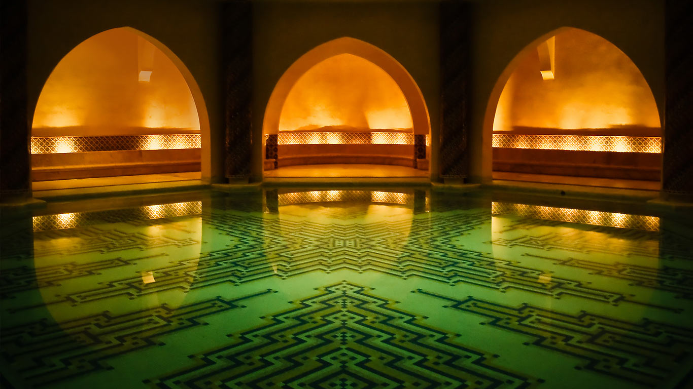Hammam bath house beneath the Hassan II Mosque, Casablanca, Morocco (© roevin/Flickr/Getty Images)(Bing United Kingdom)