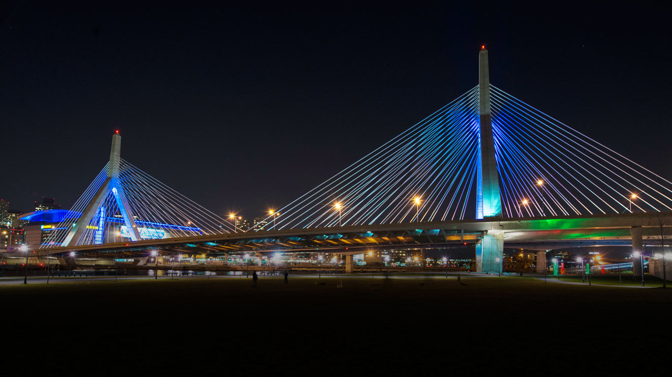 Leonard P. Zakim Bunker Hill Bridge, Boston, Massachusetts, USA (© Rick Friedman/Corbis)(Bing United Kingdom)