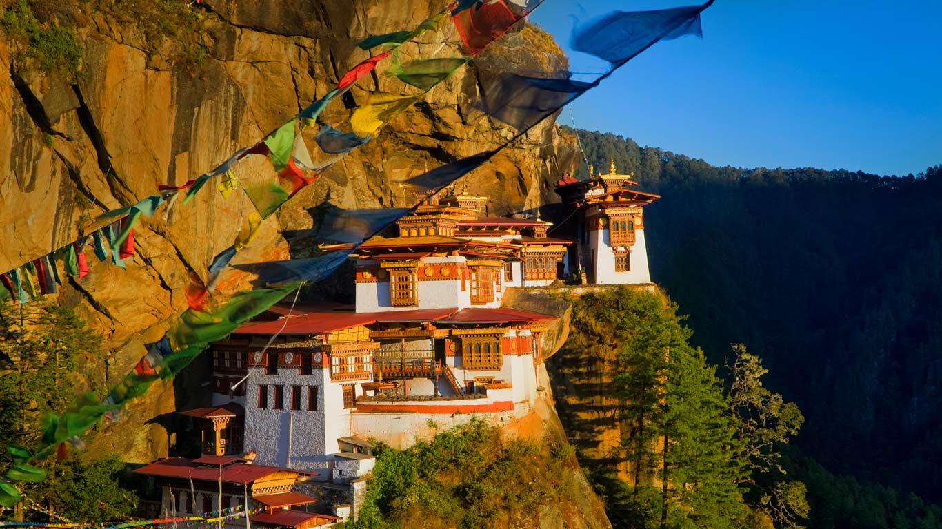 Paro Taktsang, a Buddhist monastery above the Paro Valley in Bhutan (© Peter Adams/Getty Images)(Bing United States)