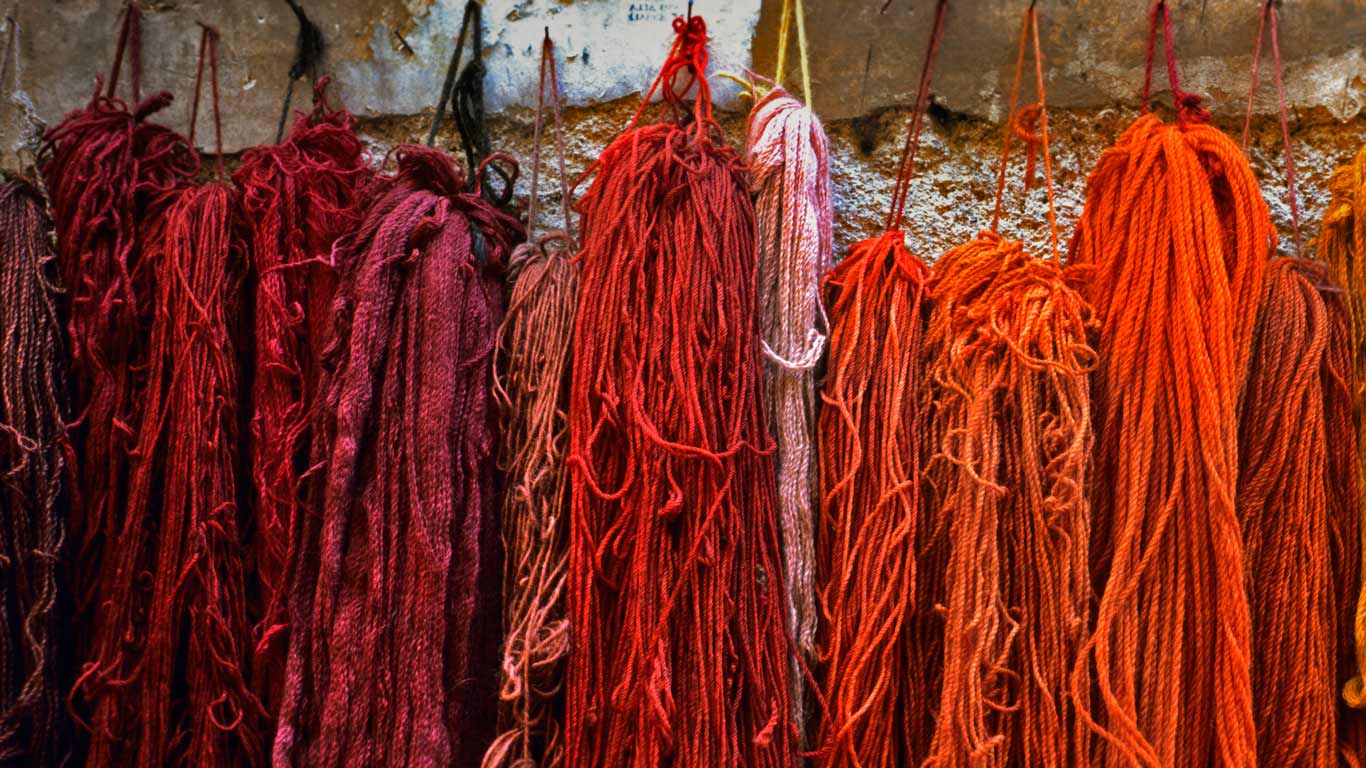 Bundles of dyed wool, Rome, Italy (© Ron Koeberer/Aurora Photos)(Bing United States)
