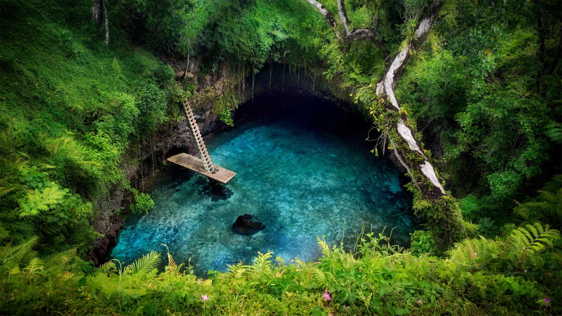 To Sua Ocean Trench on the south coast of Upolu Island in Samoa (© Chris McLennan/Alamy)(Bing Canada)