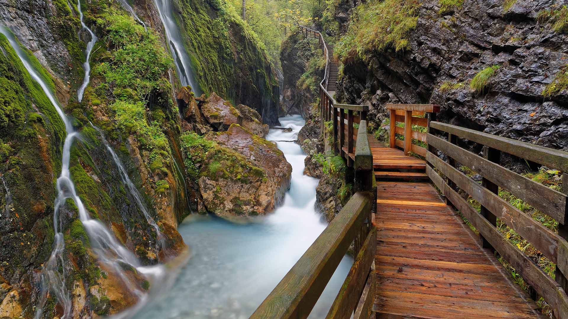 拉姆绍的Wimbachklamm峡谷，德国巴伐利亚 (© Westend61 GmbH/Alamy)(Bing China)