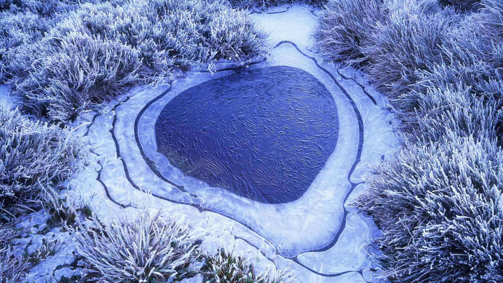 Frozen tarn, Cradle Mountain, Tasmania (© TED MEAD/Getty Images)(Bing Australia)