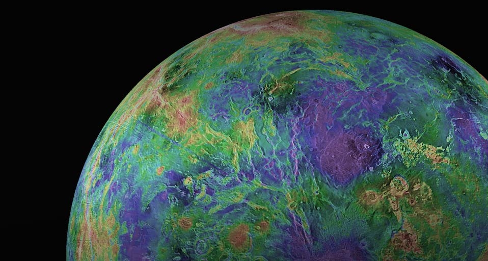 Radar image of the northern hemisphere of the planet Venus, made up of images taken by the Magellan space probe -- NASA/Corbis &copy; (Bing United Kingdom)