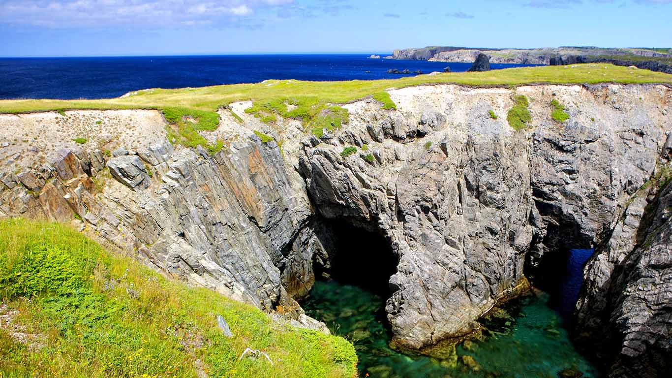 Arches and Sea Caves in Dungeon Provincial Park, Bonavista Peninsula, Newfoundland & Labrador, Canada (© Rolf Hicker/All Canada Photos/Corbis)(Bing New Zealand)
