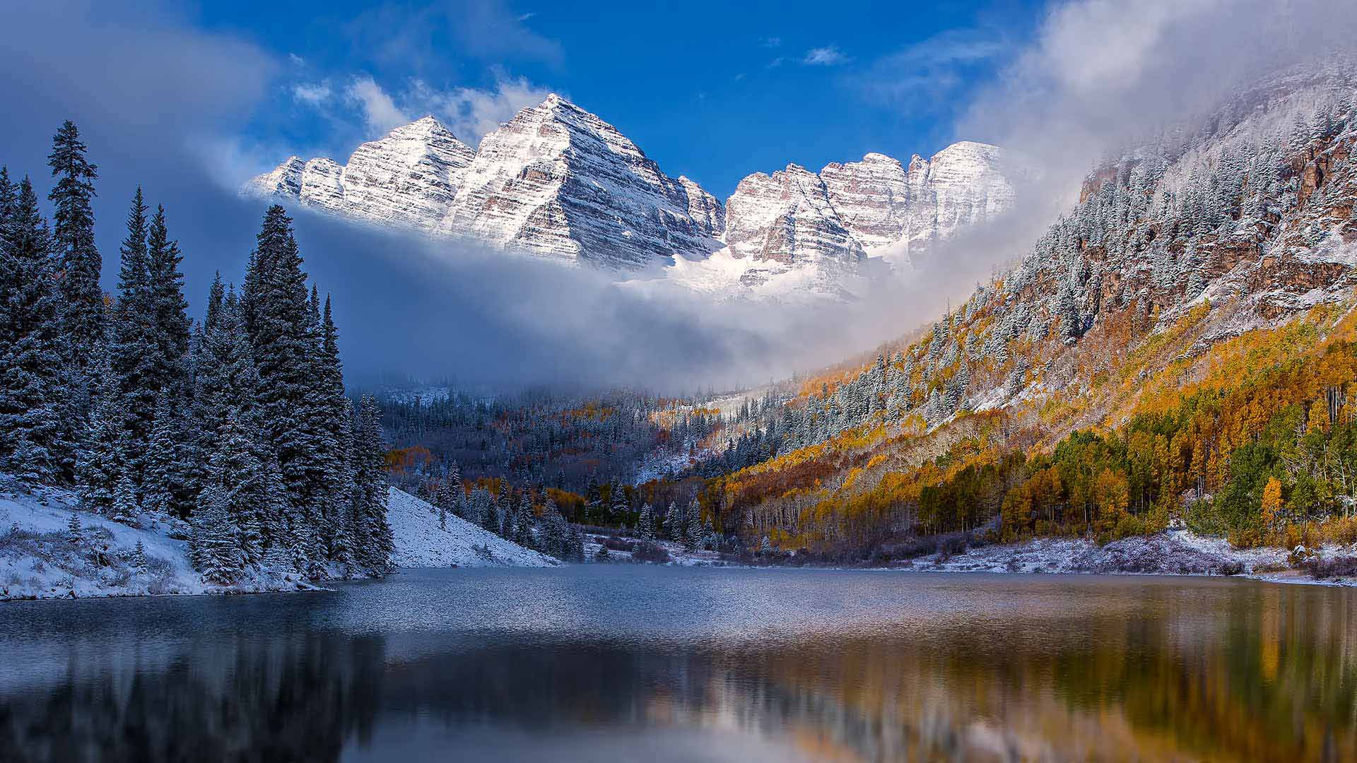 The Maroon Bells, near Aspen, Colorado, USA (© Christopher E. Herbert/Getty Images)(Bing United Kingdom)