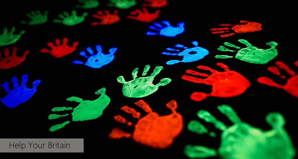 Handprints photo as part of Bing Help Your Britain with the charity Lifelites &copy; (Bing United Kingdom)