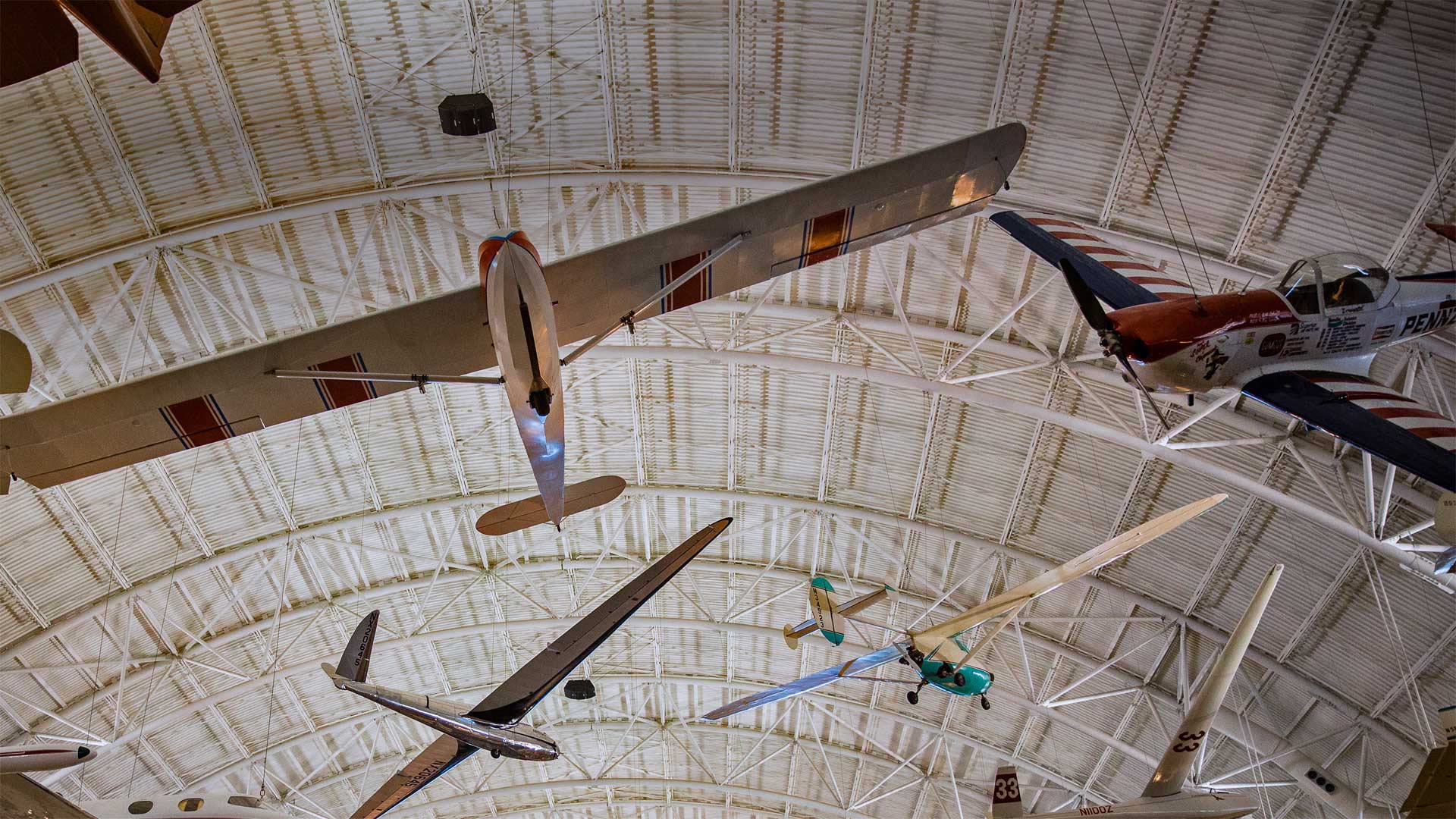 Interior view of the Steven F. Udvar-Hazy Center, Smithsonian National Air and Space Museum in Chantilly, Virginia (© Rebecca Wyatt/Offset by Shutterstock)(Bing United States)