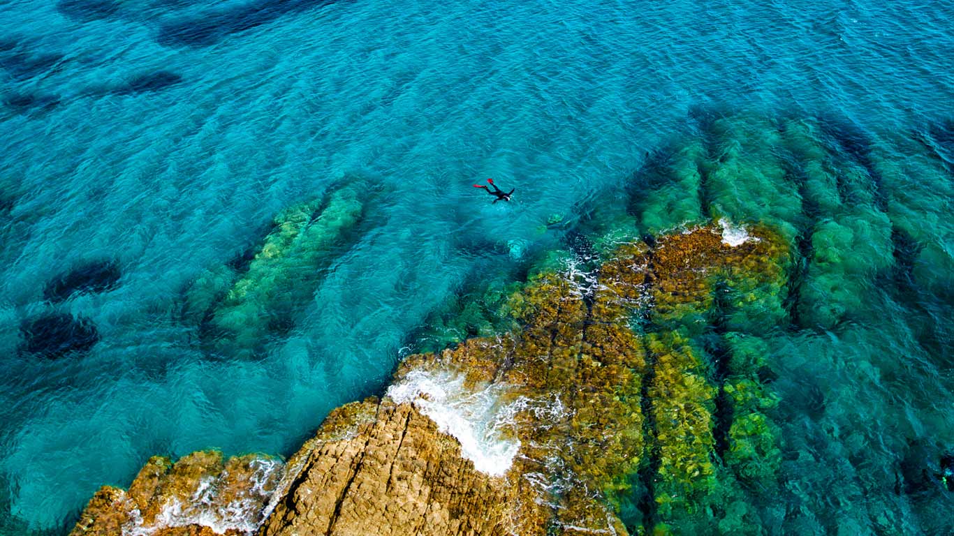 A snorkeller in the Mediterranean Sea at Cabo de Gata-Níjar Natural Park in Spain (© David Santiago Garcia/Aurora Photos)(Bing United Kingdom)