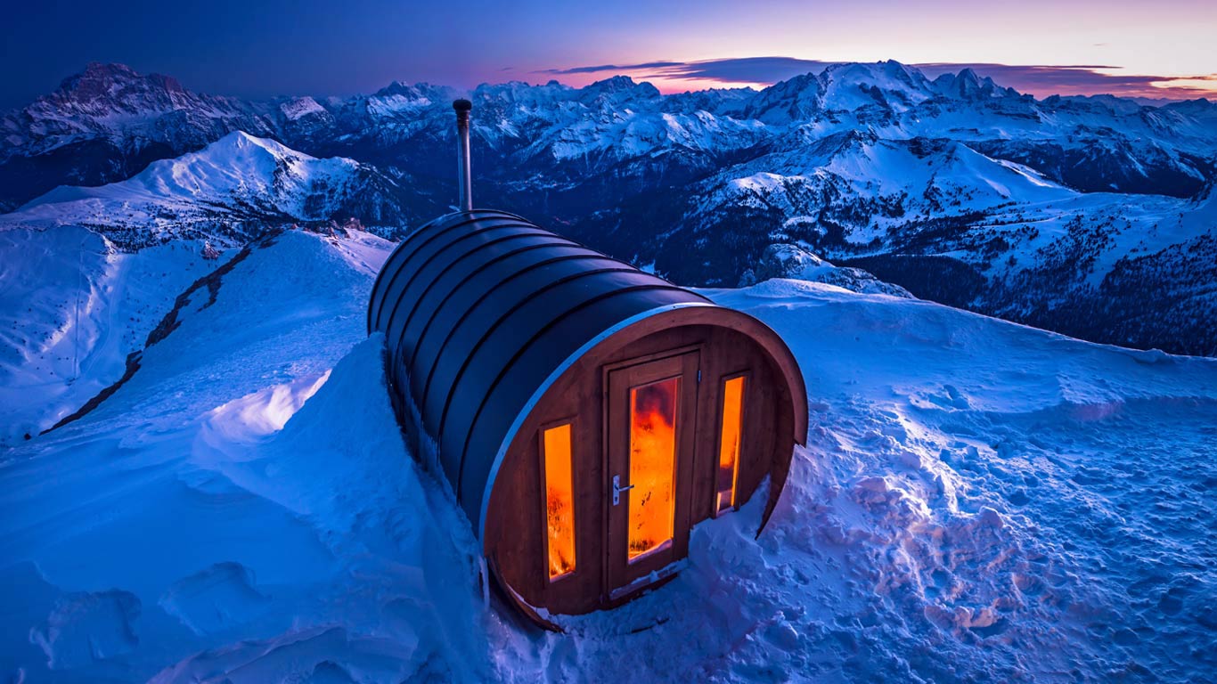 Sauna at Lagazuoi in the Dolomites of Italy (© Spotcatch/Westend61/Offset)(Bing United Kingdom)