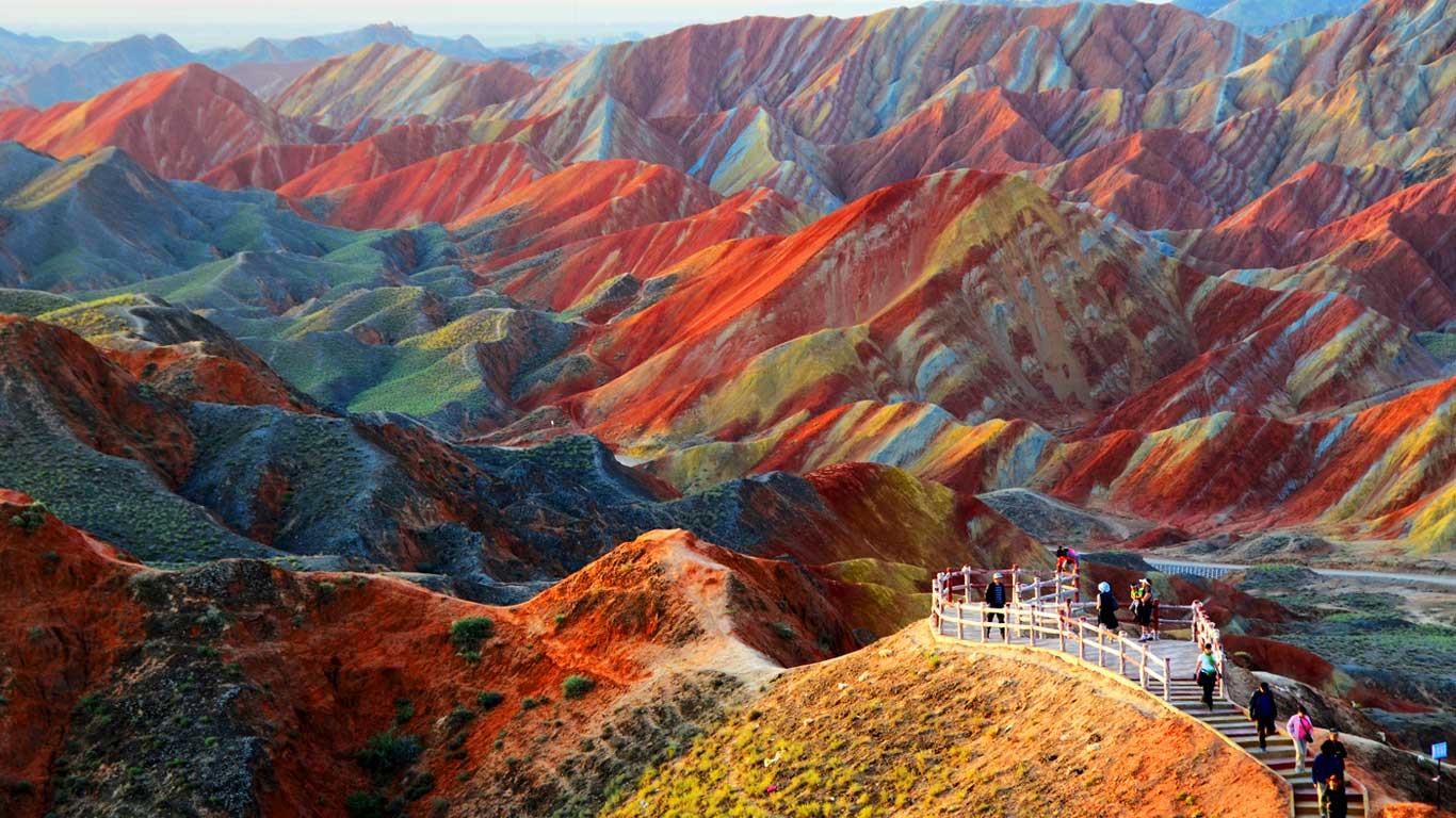 Zhangye Danxia Landform in Gansu, China (© Melinda Chan/Flickr/Getty Images)(Bing United Kingdom)