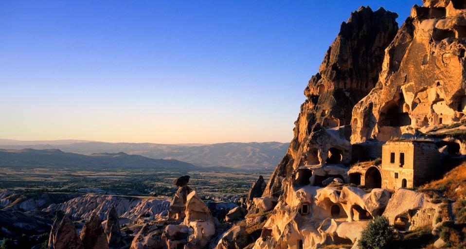 Tuff hills and cave dwellings in Uchisar, Cappadocia, Turkey (© Paule Seux/Corbis) &copy; (Bing United Kingdom)