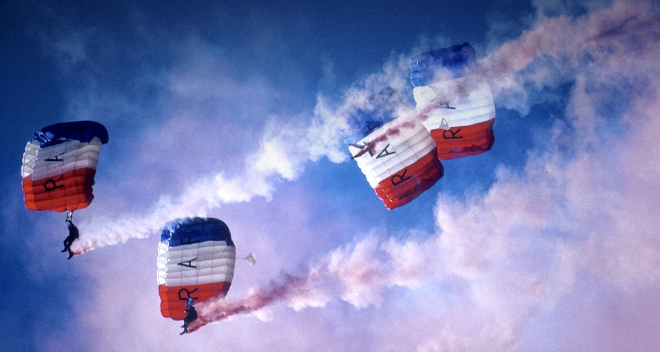 The Falcons parachute display team of the Royal Air Force -- Cameron Lees/Photolibrary &copy; (Bing United Kingdom)