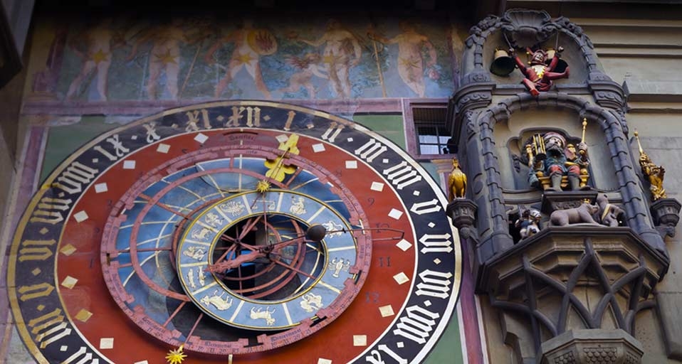 Astronomical clock on the Zytglogge tower in Bern, Switzerland (© Blaine Harrington/age fotostock) &copy; (Bing United Kingdom)