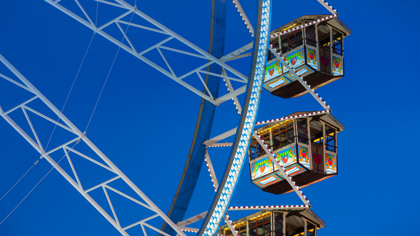 Ferris wheel gondolas, Oktoberfest, Munich, Germany (© Karlheinz Irlmeier/Corbis)(Bing United Kingdom)
