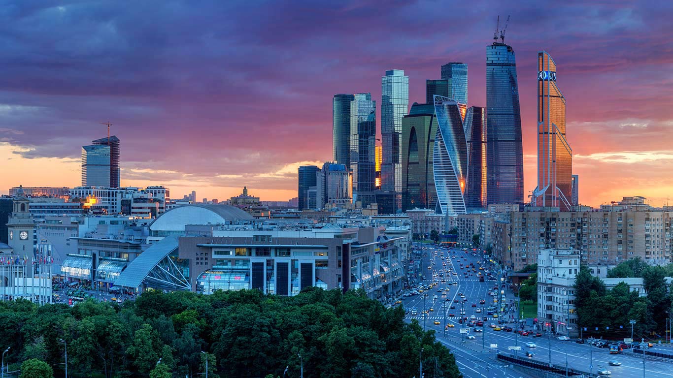 Moscow International Business Center in Russia (© Nikolay Rykov/Getty Images)(Bing Canada)