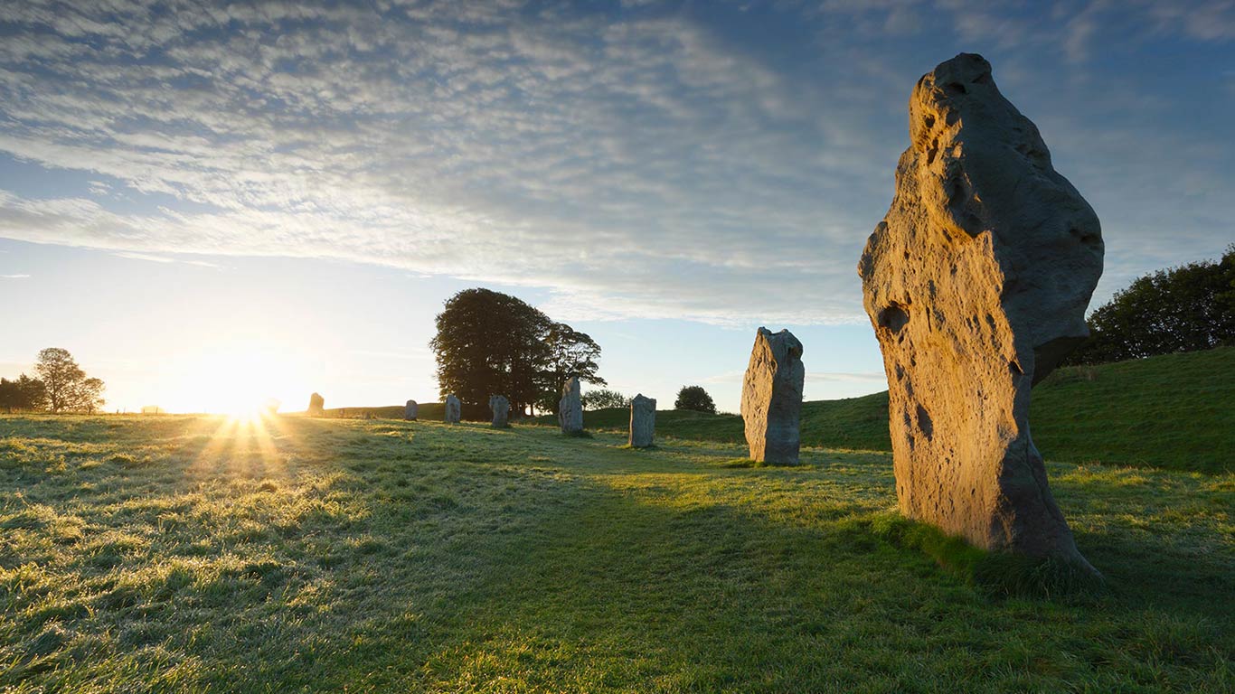 Neolithic standing stones are the Unesco World Heritage Site in  Avebury, Wiltshire (© James Osmond/Getty Images)(Bing United Kingdom)