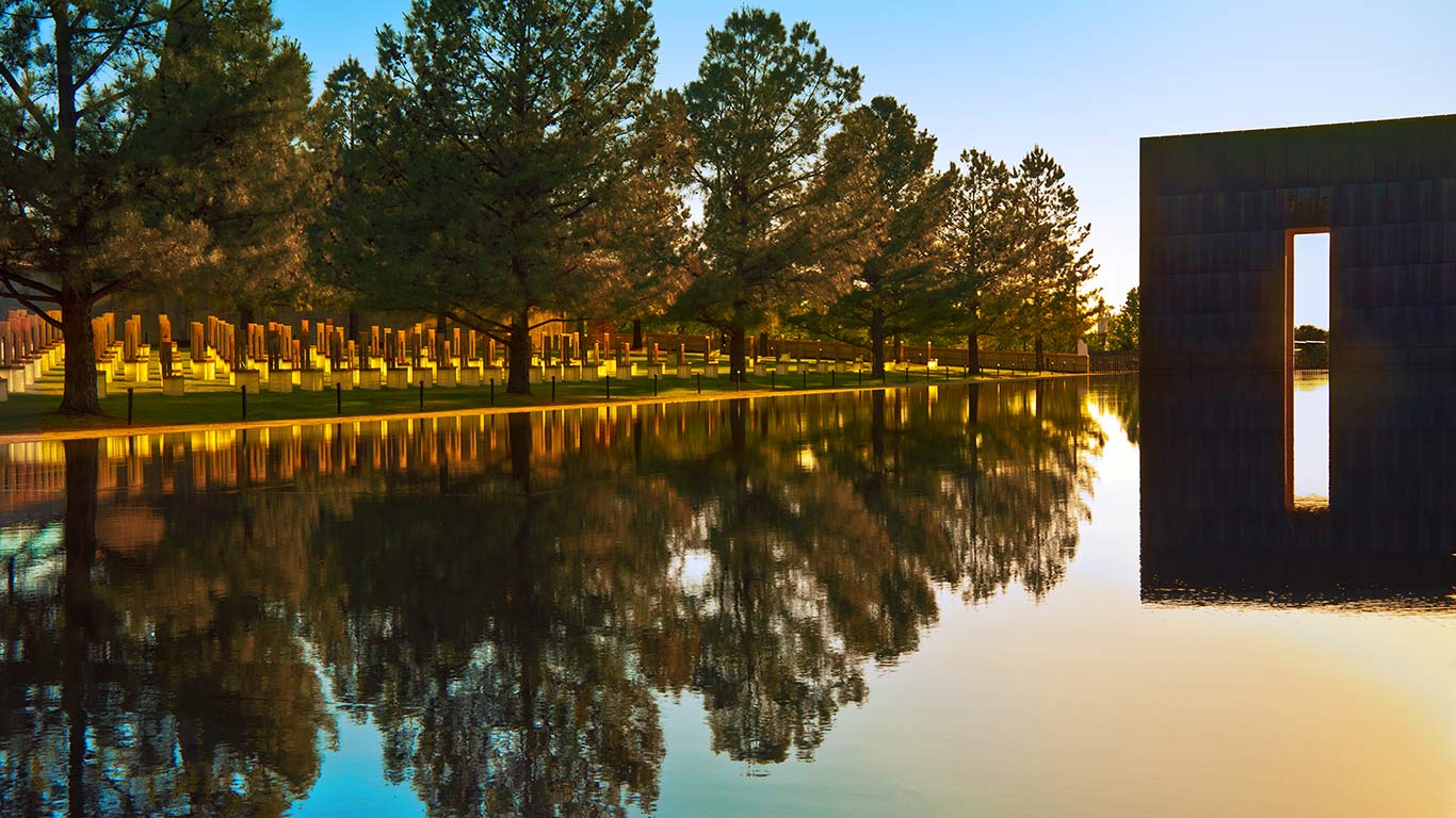 West Gate at Oklahoma City National Memorial, Oklahoma City, Oklahoma (© Anne Rippy/Getty Images)(Bing United States)