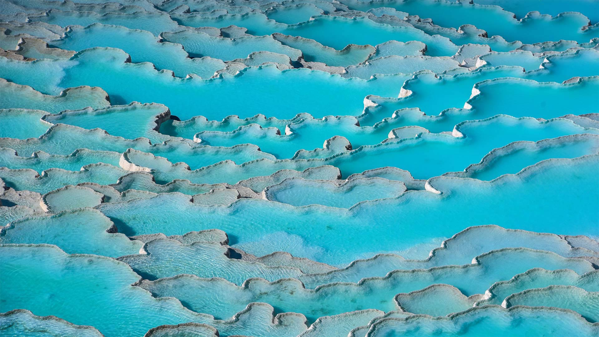 Travertine terraces of Pamukkale, Turkey (© bybostanci/Getty Images)(Bing United States)