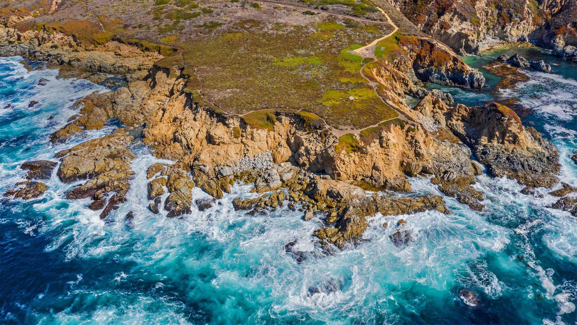 Aerial view of the Big Sur coastline near Monterey, California, USA (© Blue Planet Archive/Alamy)(Bing United Kingdom)