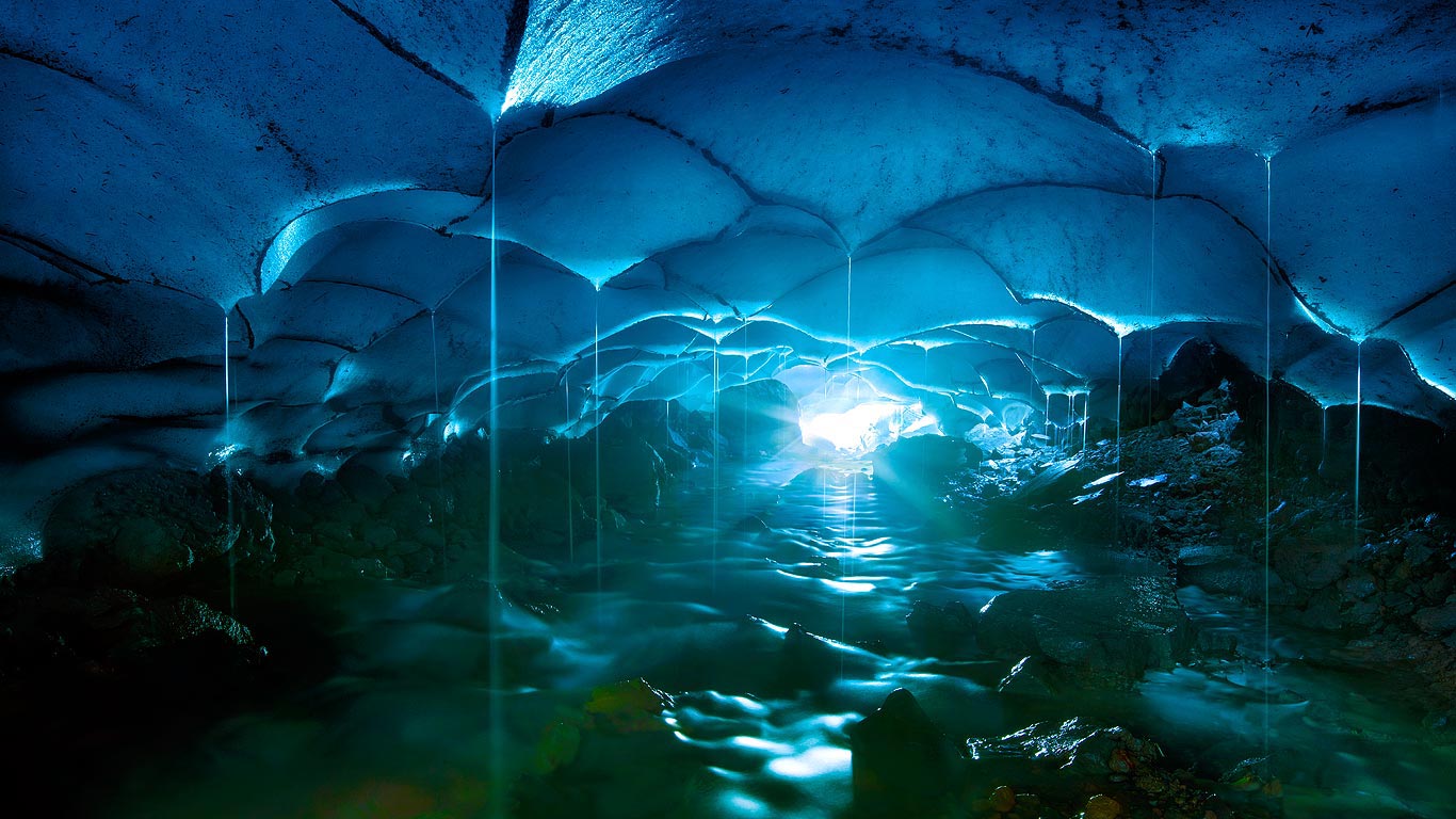 Inside a glacier cave in Oregon’s Three Sisters Wilderness (© Marc Adamus/Aurora Photos)(Bing United States)