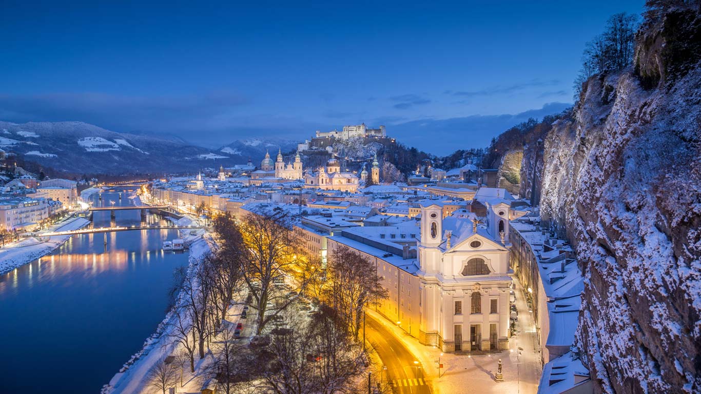 Salzburg, Austria, for the 200th anniversary of the Christmas carol Silent Night (© MacEaton/Alamy)(Bing United Kingdom)
