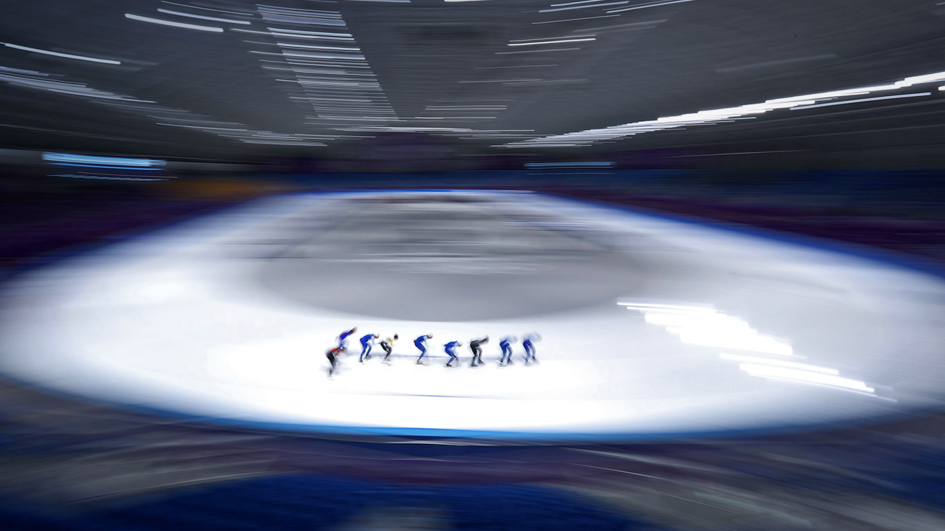 Speed skaters training at the Gangneung Oval on 4 February 2018 in Pyeongchang, South Korea (© Robert Cianflone/Getty Images)(Bing United Kingdom)