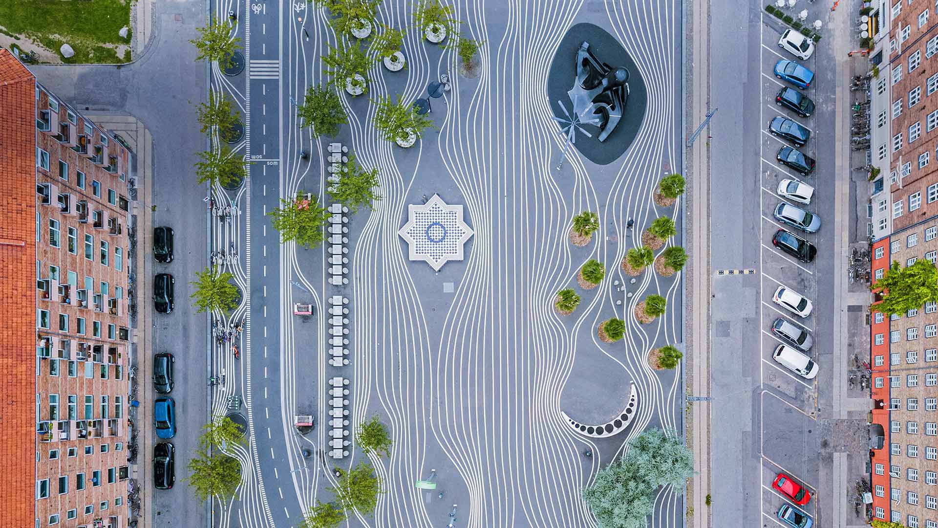Aerial view of Superkilen Park in Norrebro district in Copenhagen, Denmark (© Oliver Förstner/Alamy)(Bing United Kingdom)