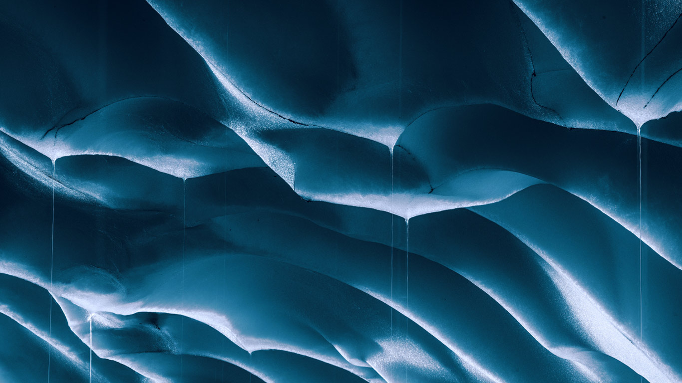 Melting ice walls of a glacier cave, Mount Rainier, Washington (© Chris Moore/Tandem Stills + Motion)(Bing United States)