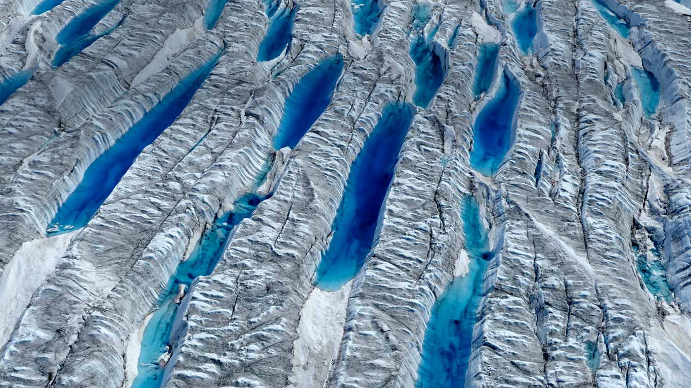 Meltwater on the Greenland ice sheet, Greenland (© James Balog/Aurora Photos)(Bing United States)